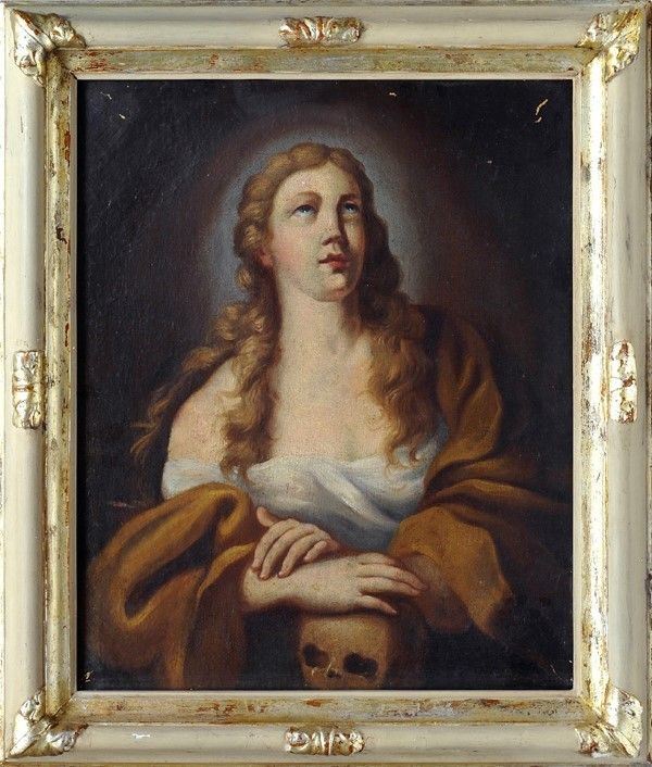 Scuola Toscana, XVIII sec. : Maddalena penitente  - Olio su tela - Asta Antiquariato - mobili, dipinti e oggetti di arredo - Galleria Pananti Casa d'Aste