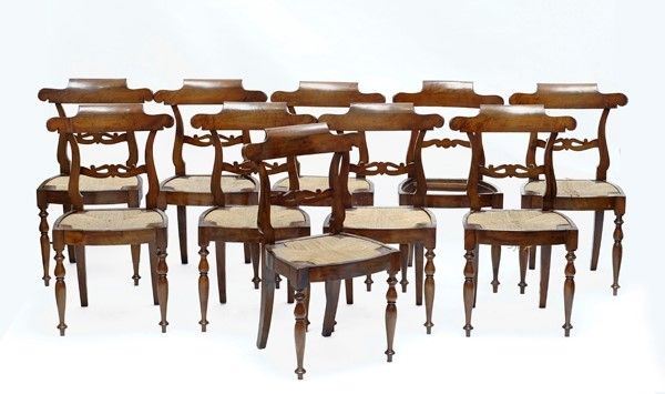 Dieci sedie  - Auction Antiquariato - mobili, dipinti e oggetti di arredo - Galleria Pananti Casa d'Aste
