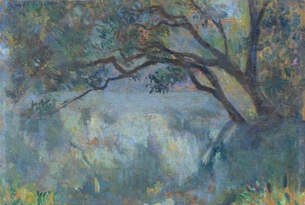 Eduardo Gordigiani : Paesaggio lacustre  - Olio su tavola - Auction ASTA A TEMPO - Autori dell'800-900, Moderni e Contemporanei, Grafica ed Edizioni - I - Galleria Pananti Casa d'Aste