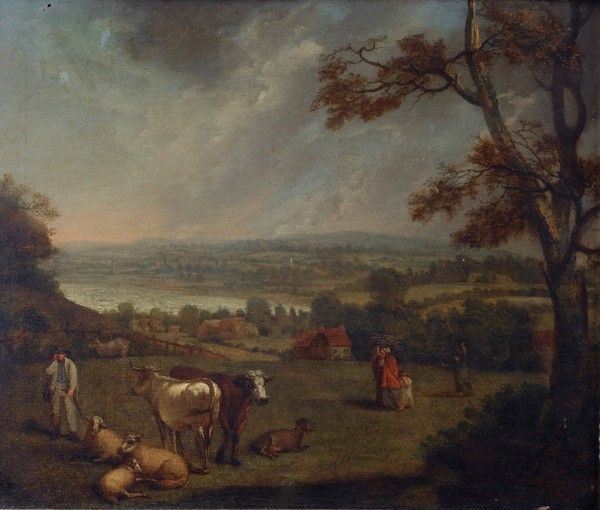 Scuola Olandese, XIX sec. - Paesaggio con armenti