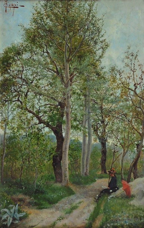 A. Ciampi - Paesaggio con figura