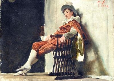 Figura Seduta in Abiti Settecenteschi