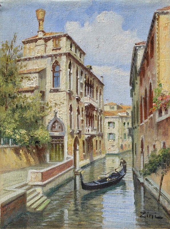 Renato Zini - Canale a Venezia