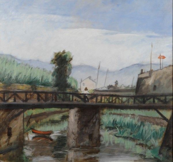 Alberto Caligiani - Il ponte sull'Ombrone