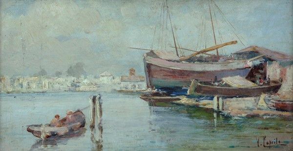 Vincenzo Caprile - Barcone ormeggiato