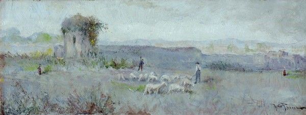 Giulio Fortunato Faini - Pastore con gregge