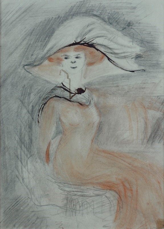 Carlo Erba - Donna con cappello