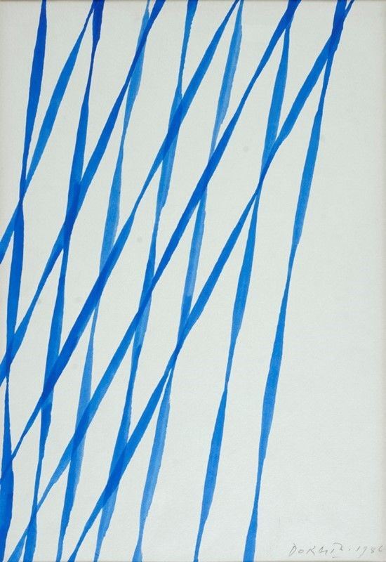 Piero Dorazio : Senza titolo  (1956)  - Acquerello su carta - Asta Autori dell'800-900, Moderni e Contemporanei, Grafica ed Edizioni - Galleria Pananti Casa d'Aste