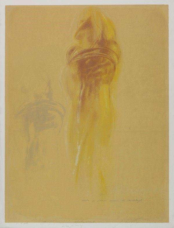 Piero Guccione : Studio per Schiavo morente da Michelangelo  - Litografia - Asta Autori dell'800-900, Moderni e Contemporanei, Grafica ed Edizioni - Galleria Pananti Casa d'Aste