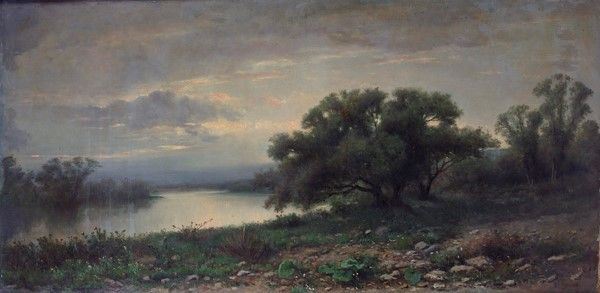 Francesco Capuano : Paesaggio fluviale  - Olio su tela - Asta Autori dell'800-900, Moderni e Contemporanei, Grafica ed Edizioni - Galleria Pananti Casa d'Aste