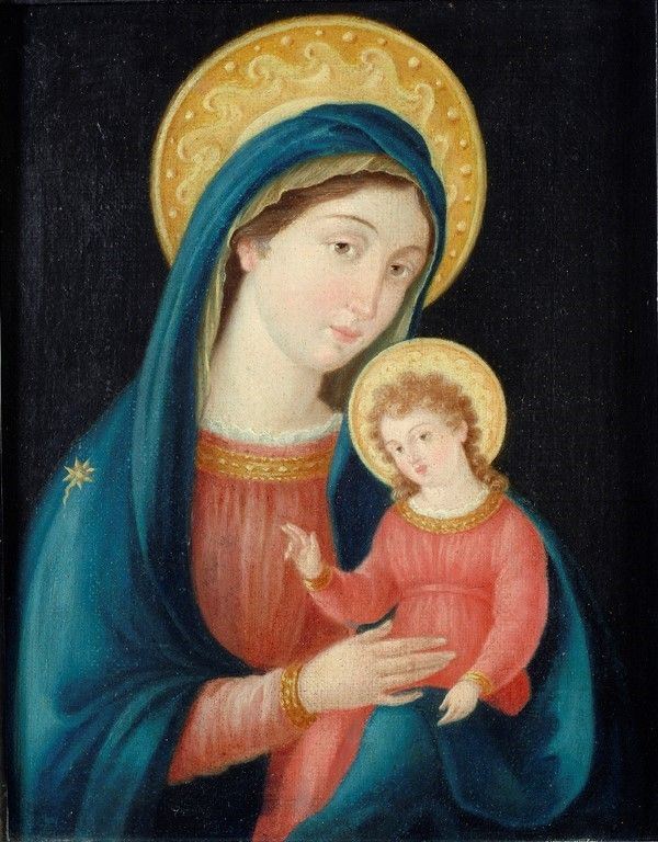 Anonimo, XIX sec. - Madonna con il Bambino benedicente