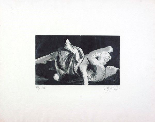 Giacomo Manz&#249; : Amanti  - Acquaforte - Asta Autori dell'800-900, Moderni e Contemporanei, Grafica ed Edizioni - Galleria Pananti Casa d'Aste