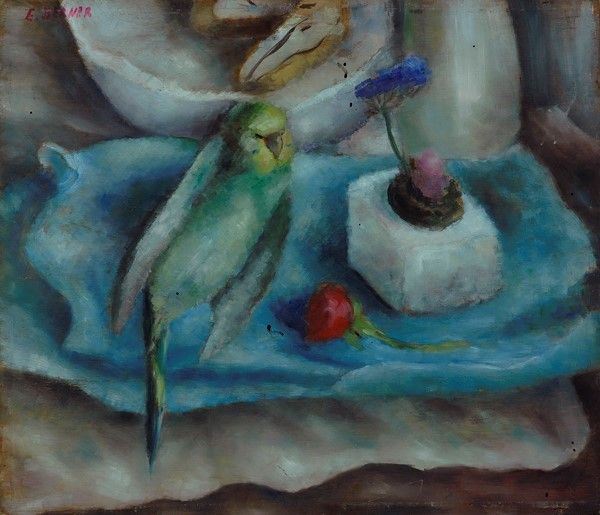Elena Berner - Natura morta con pappagallo