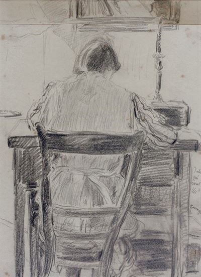 Donna Seduta di Spalle