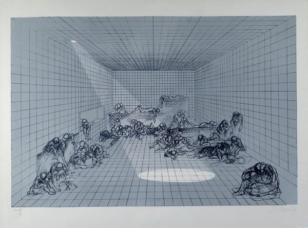 Fabrizio Clerici - Interior with figures
