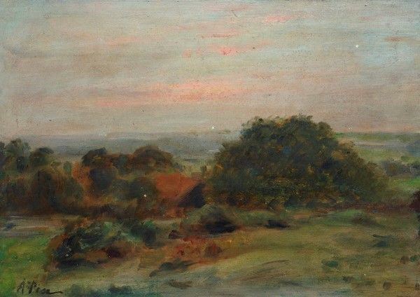 Alberto Pisa : Sera  - Olio su tavola - Auction Autori dell'800-900, Moderni e Contemporanei, Grafica ed Edizioni - Galleria Pananti Casa d'Aste