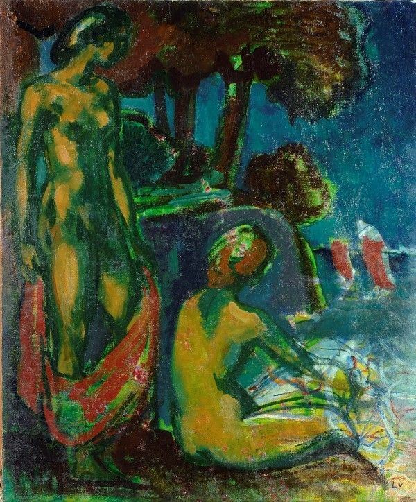 Attr. a Enrico Ludolf Verworner - Sosta al lago