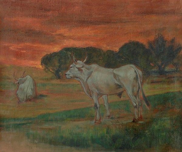 Giovanni Fattori - Buoi al tramonto