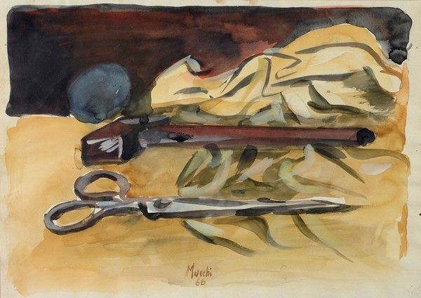 Gabriele Mucchi - Natura morta con forbici e martello