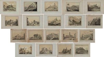 Cartella di Sedici Litografie dei Castelli di Parma e Piacenza