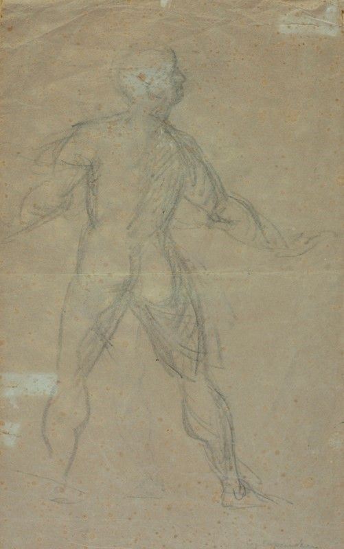 Ugo Capocchini : Nudo di spalle  - Matita su carta - Auction Autori dell'800-900, Grafica ed Edizioni - I - Galleria Pananti Casa d'Aste