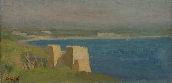 Giovanni March : Castiglioncello  - Olio su cartone - Auction Autori dell'800-900, Moderni e Contemporanei, Grafica ed Edizioni - Galleria Pananti Casa d'Aste
