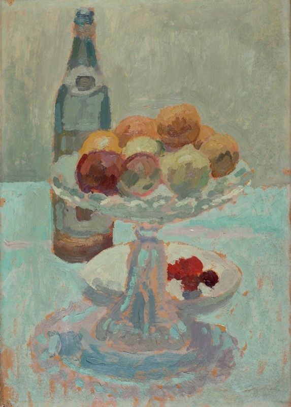 Giovanni March : Natura Morta  (1956)  - Olio su cartone - Asta Autori dell'800-900, Moderni e Contemporanei, Grafica ed Edizioni - Galleria Pananti Casa d'Aste