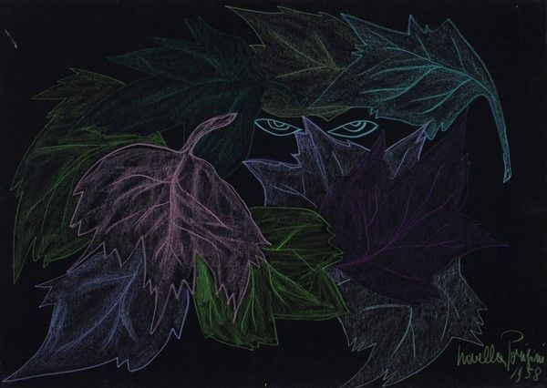 Novella Parigini : Senza titolo  (1958)  - Pastelli su carta - Asta Autori dell'800-900, Moderni e Contemporanei, Grafica ed Edizioni - Galleria Pananti Casa d'Aste