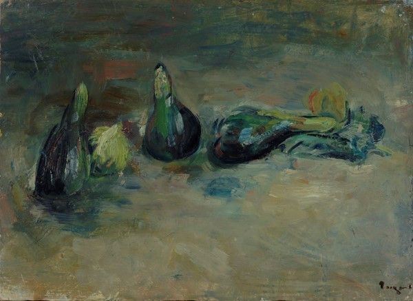 Enzo Pregno : Fichi  - Olio su tavola - Asta Antiquariato - mobili, dipinti e oggetti di arredo - I - Galleria Pananti Casa d'Aste