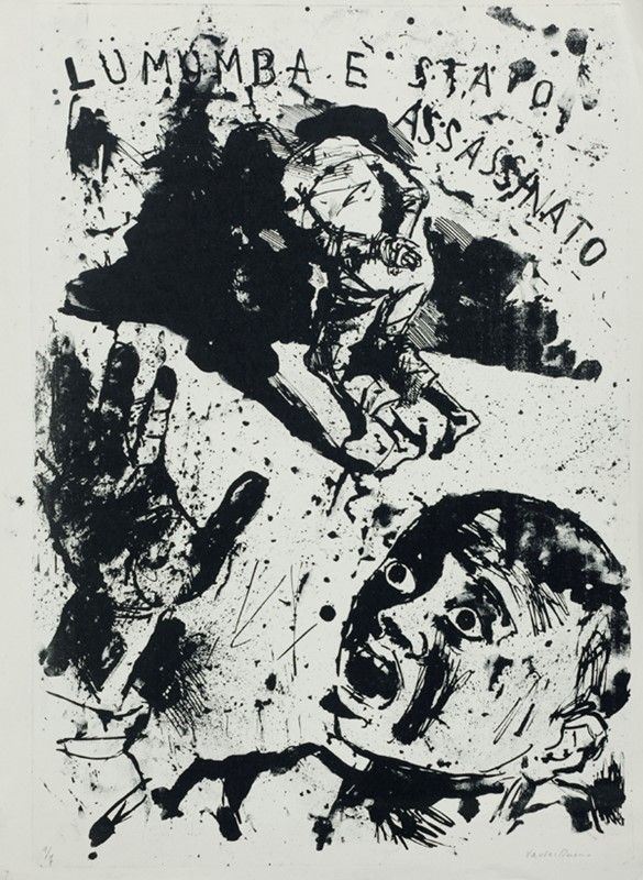 Xavier Bueno : Lumumba è stato assassinato  ((1961))  - Litografia - Auction Autori dell'800-900, Moderni e Contemporanei, Grafica ed Edizioni - Galleria Pananti Casa d'Aste