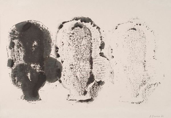 Antonio Bueno : Volti (Impronte)  (1964)  - Monotipo su carta - Auction Autori Moderni e Contemporanei, Grafica ed Edizioni - Galleria Pananti Casa d'Aste