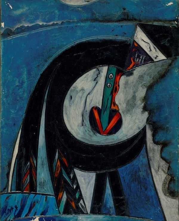 Gianni Dova : Alba  (anni '60)  - Olio su tela - Auction Autori Moderni e Contemporanei, Grafica ed Edizioni - Galleria Pananti Casa d'Aste