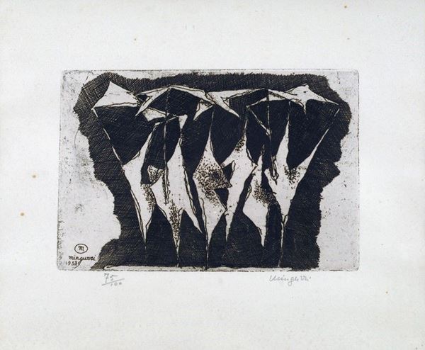 Luciano Minguzzi : Senza Titolo  (1958)  - Acquaforte - Asta GRAFICA ED EDIZIONI - Galleria Pananti Casa d'Aste