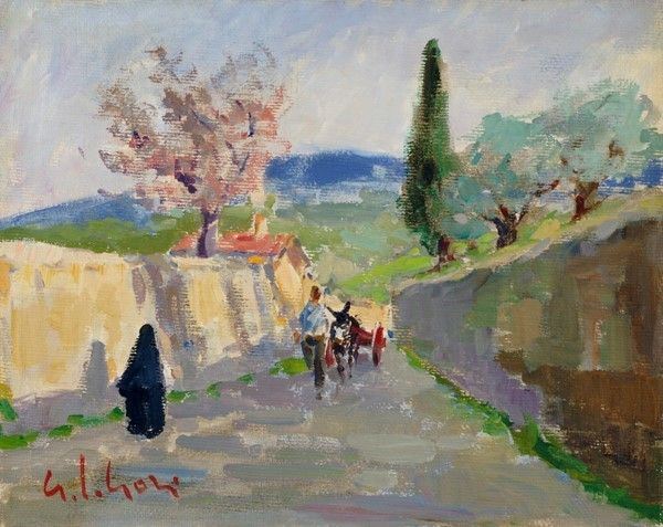 Gino Paolo Gori : Nei dintorni di Firenze  - Olio su tela - Asta Antiquariato - mobili, dipinti e oggetti di arredo - I - Galleria Pananti Casa d'Aste