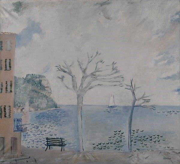 Angelo Del Bon : Casa sul Garda  (1935)  - Olio su tela - Asta Antiquariato - mobili, dipinti e oggetti di arredo - I - Galleria Pananti Casa d'Aste