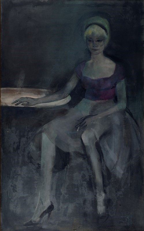 Alberto Sughi - Rgazza al Bar