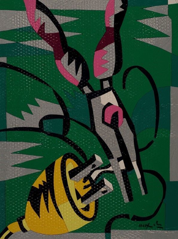 Ugo Nespolo : Elettrico  - Acrilici su legno - Auction Autori Moderni e Contemporanei, Grafica ed Edizioni - Galleria Pananti Casa d'Aste