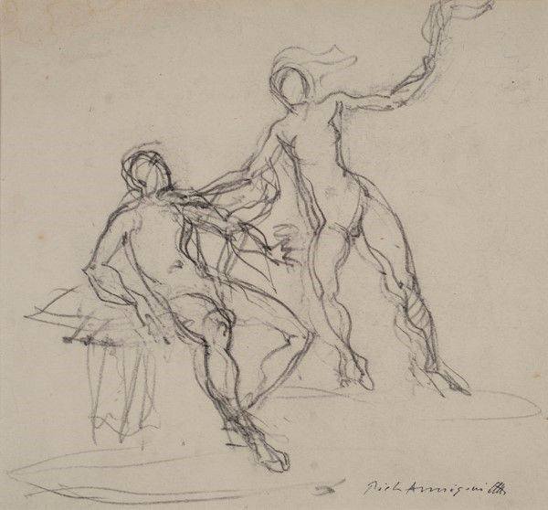 Pietro Annigoni : Figure  - Matita su carta - Auction Autori Moderni e Contemporanei, Grafica ed Edizioni - Galleria Pananti Casa d'Aste