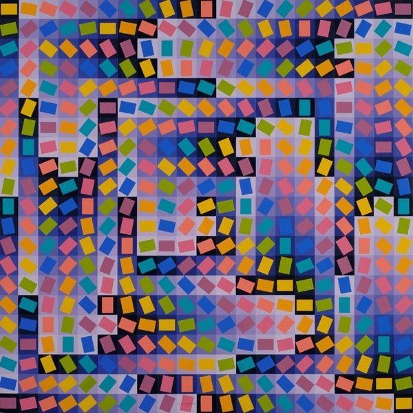 Victor Vasarely : Forgas  (1988-91)  - Acrilico su tela - Asta Autori Moderni e Contemporanei, Grafica ed Edizioni - Galleria Pananti Casa d'Aste