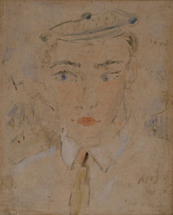 Filippo de Pisis : Testa di Giovanetto  (1935)  - Acquerello su carta riportata su tela - Asta Autori Moderni e Contemporanei, Grafica ed Edizioni - Galleria Pananti Casa d'Aste