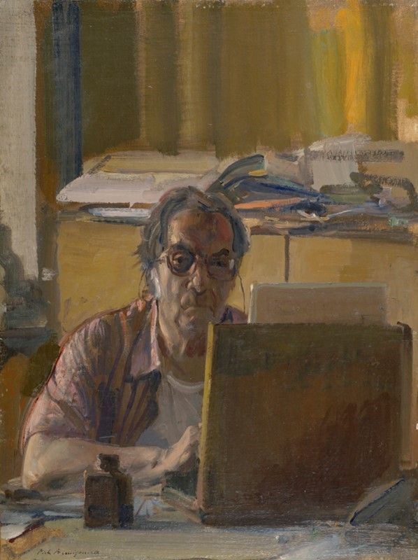 Pietro Annigoni : Autoritratto  - Olio su tela - Auction Antiquariato - mobili, dipinti e oggetti di arredo - I - Galleria Pananti Casa d'Aste