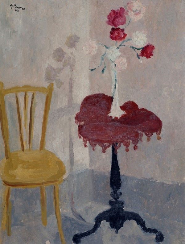 Guido Peyron - Tavolo con vaso di fiori