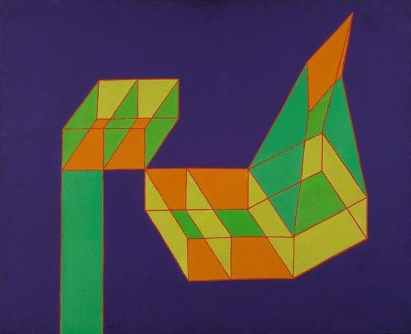Achille Perilli : La volontà del saggio  (1972)  - Tecnica mista su tela - Asta Autori Moderni e Contemporanei, Grafica ed Edizioni - Galleria Pananti Casa d'Aste