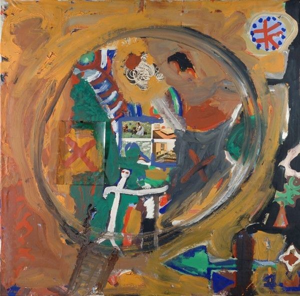 A. R. Penck : Die Lupe  (1972)  - Tecnica mista su tela - Asta Autori Moderni e Contemporanei, Grafica ed Edizioni - Galleria Pananti Casa d'Aste