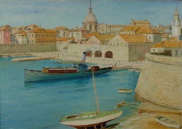 Giovanni March - Veduta del porto di Dubrovnik