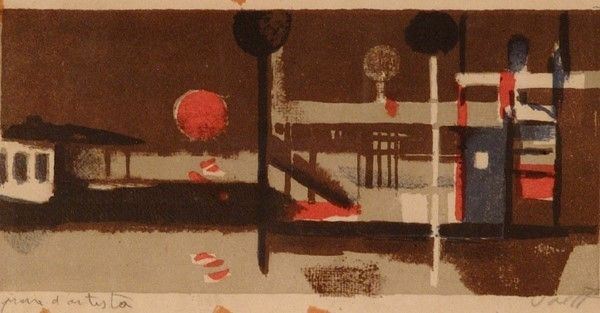 Bruno Saetti : Panorama  - Litografia, - Auction STORART: Dipinti, oggetti, arredi dal XVII al XX sec. - II - Galleria Pananti Casa d'Aste