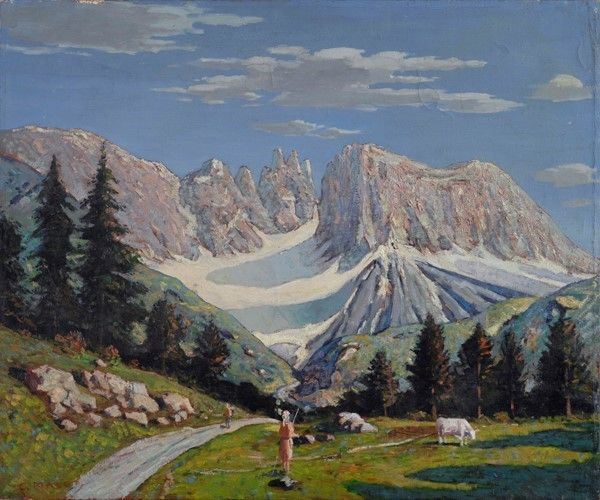 Attr. a Cesare Maggi - Paesaggio montano