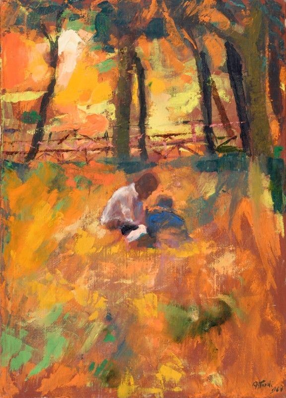 Ugo Attardi - Tramonto a Villa Borghese