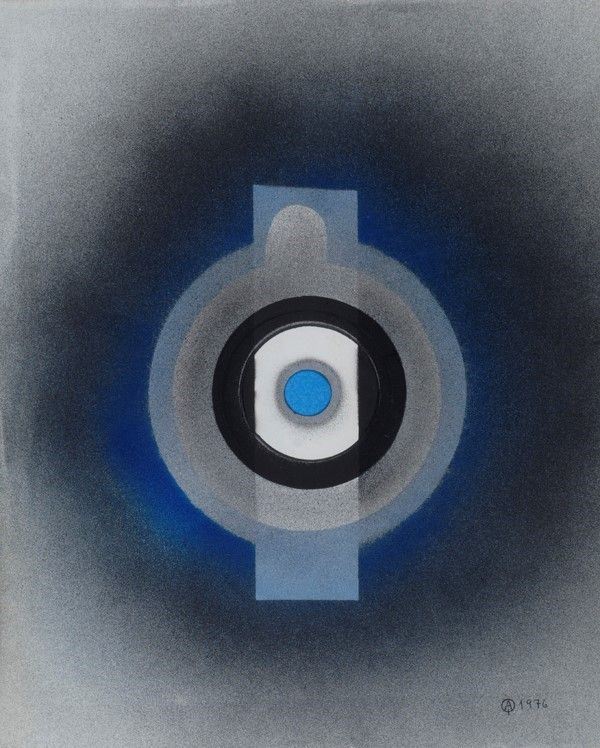 Carmelo Arden Quin : Senza titolo  (1976)  - Tecnica mista su carta - Asta Antiquariato - mobili, dipinti e oggetti di arredo - I - Galleria Pananti Casa d'Aste
