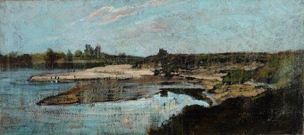 Attr. a Antonio Fontanesi - Paesaggio fluviale